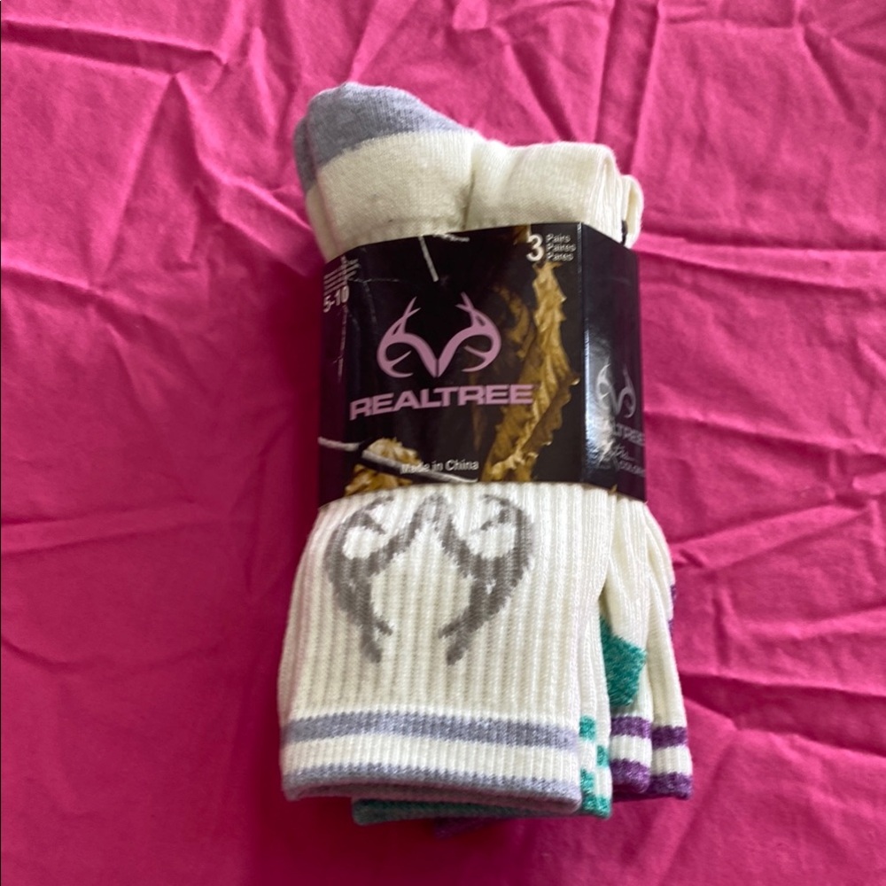 Realtree White and Gray Socks Accessories